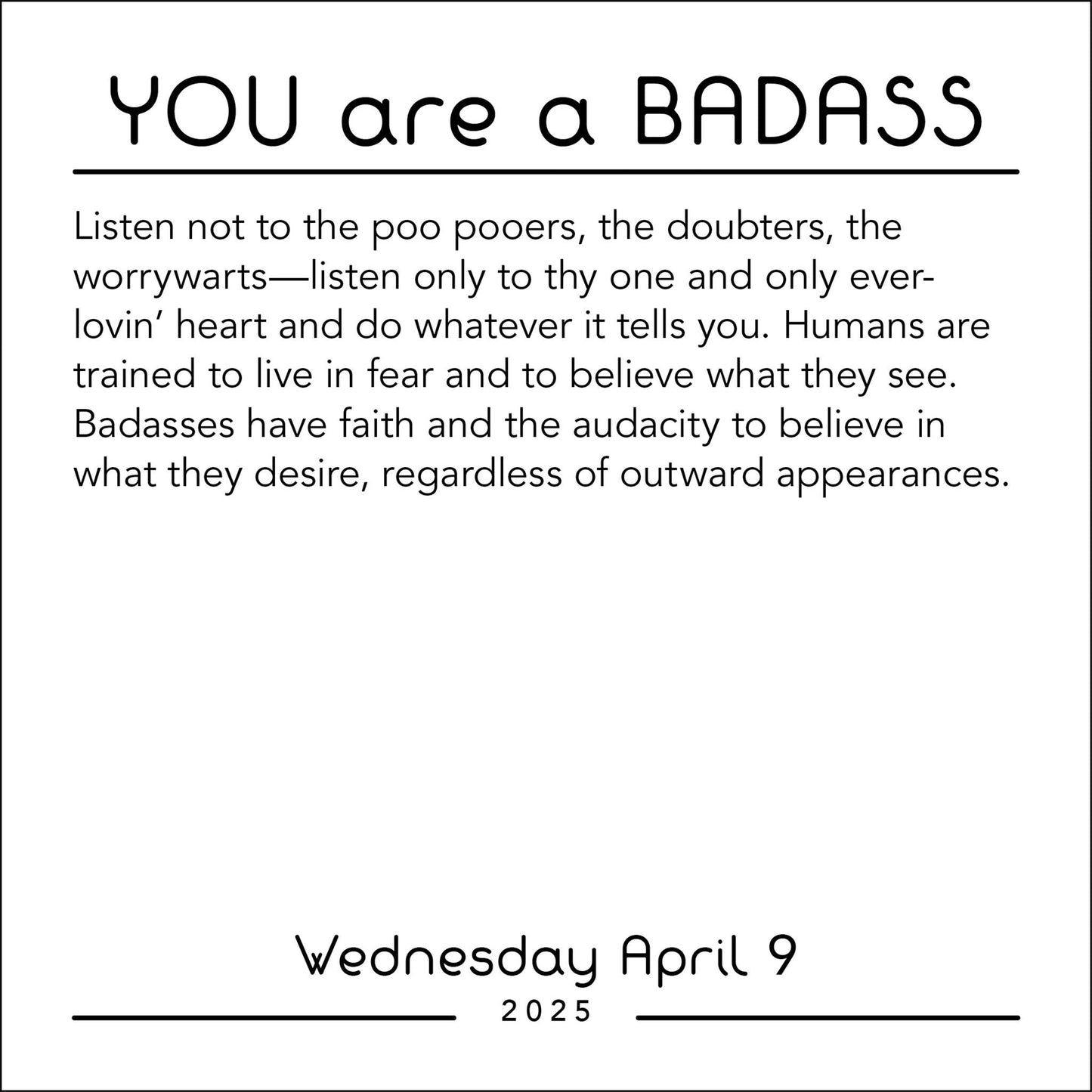 You Are A Badass Box 2025 Calendar